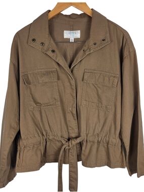 Time and Tru Brown Utility Drawstring Jacket